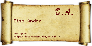 Ditz Andor névjegykártya